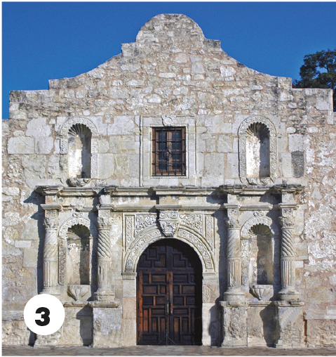 3. Facade of a church in a colonial architectural style. 