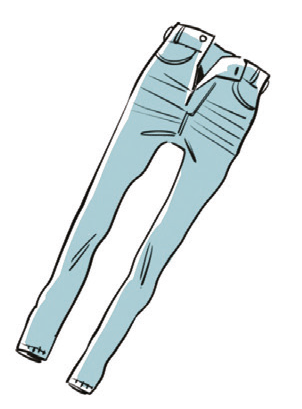 Illustrazione di un paio di jeans azzurri.