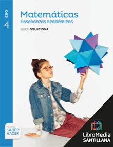 Book cover LM PLAT Alumno Matemáticas Enseñanzas académicas Soluciona 4 ESO Saber Hacer Zubia