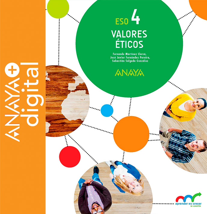 Portada del Libro Valores Éticos 4. ESO. Anaya + digital