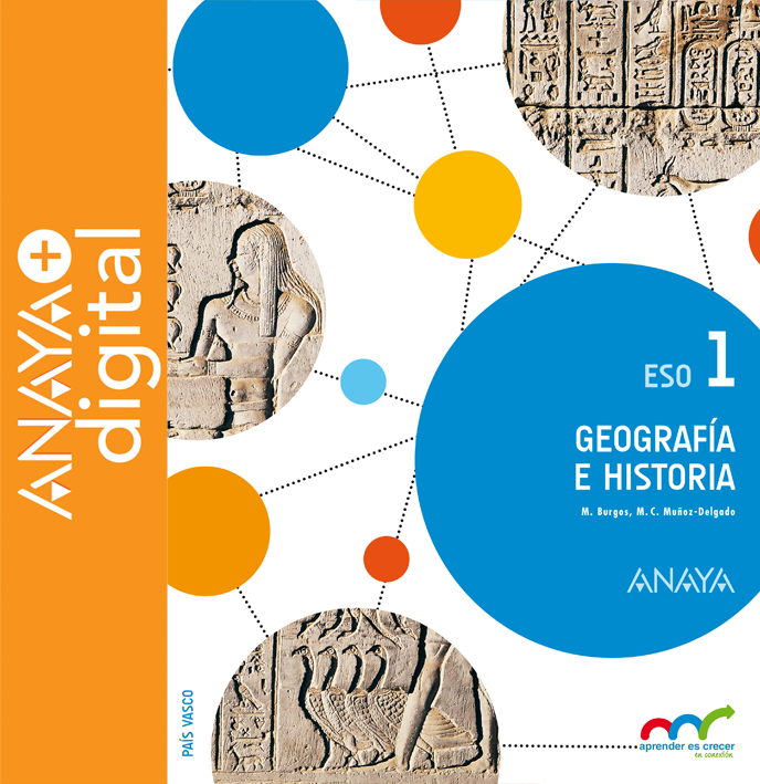 Portada del Libro Geografía e Historia 1. ESO. Anaya + Digital. País Vasco