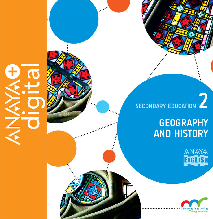 Book cover Geography and History 2. Secondary. Anaya + Digital. Asturias