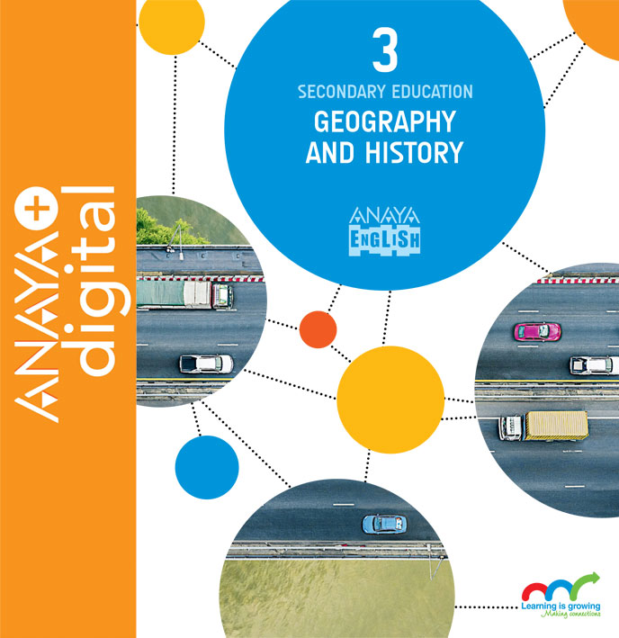 Book cover Geography and History 3. Secondary. Anaya + Digital. Asturias