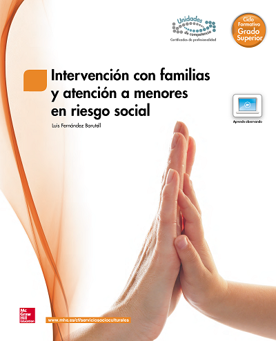 Book cover Intervención con familias a atención a menores en riesgo social. Grado Superior
