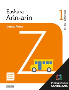 Book cover LM PLAT Ikaslea Euskara Arin-arin Letra Letraz 1 Lehen Hezkuntza Egiten Jakin Zurekin Zubia