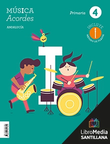 Book cover LM PLAT Alumno Música Acordes 4 Primaria Grazalema