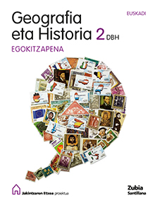 Book cover LDB PLAT Ikaslea Geografia eta Historia Egokitzapena 2 DBH Egiten Jakin proiektua Zubia