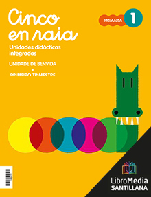 Book cover LM PLAT Alumno Cinco en raia Trimestre 1 + Benvida 1 Primaria Obradoiro