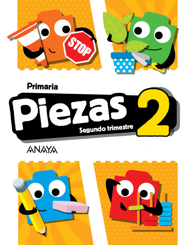 Book cover Piezas 2. Segundo trimestre. Primaria. Anaya + Digital.