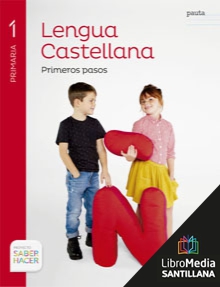 Book cover LC PLAT Alumno Lengua Castellana Primeros pasos (pauta) 1 Primaria Saber Hacer Canarias