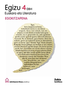 Book cover LDB PLAT Ikaslea Euskara eta Literatura Egizu Egokitzapena 4 DBH Egiten Jakin proiektua Zubia