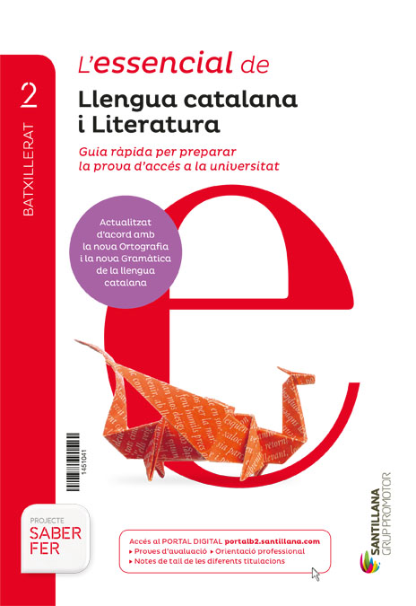 Book cover LDB PLAT Alumne L´essencial Llengua Catalana i Literatura Grup 2BTO