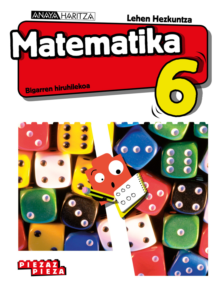 Book cover Matematika 6. Lehen Hezkuntza. Anaya + Digital.