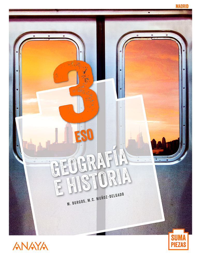 Portada del Libro Geografía e Historia 3. ESO. Anaya + Digital.