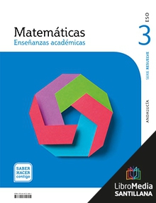 Book cover LM PLAT Alumno Matemáticas Enseñanzas académicas 3 ESO Saber Hacer Contigo Grazalema