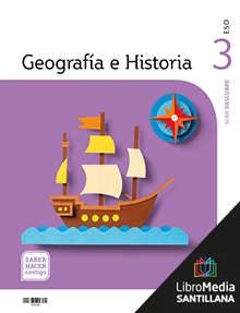 Book cover LM PLAT Alumno Geografía e Historia Descubre 3 ESO Saber Hacer Contigo