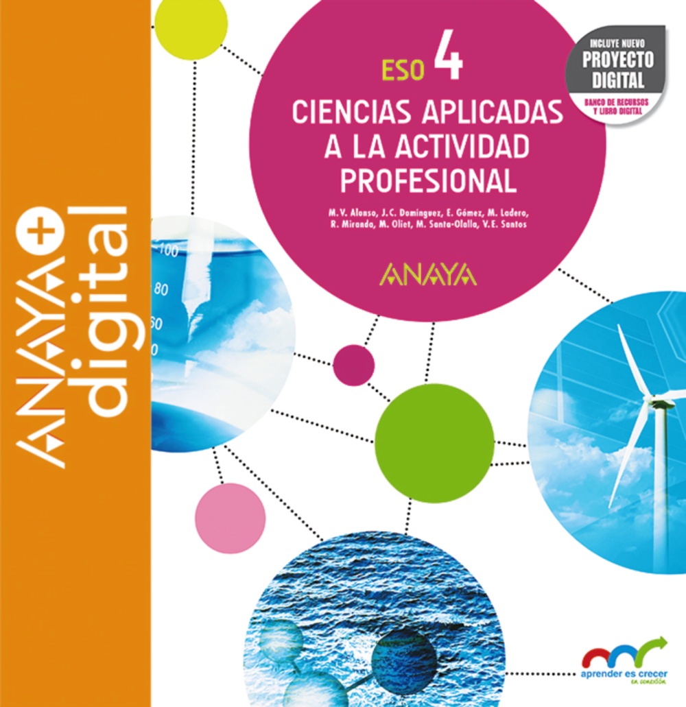 Portada del Libro Ciencias Aplicadas a la Actividad Profesional 4. ESO