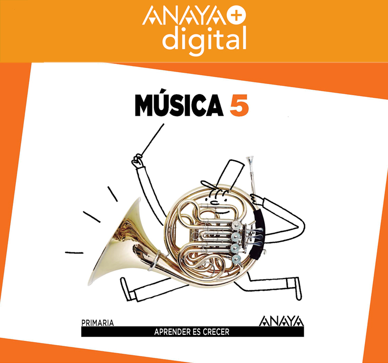 Portada del Libro Música 5º ANAYA + Digital