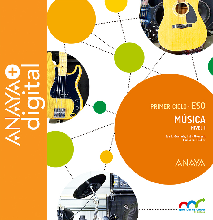 Portada del Libro Música. Nivel I. ESO. Anaya + Digital