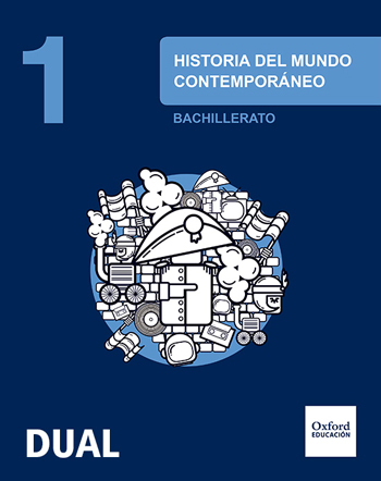 Book cover Historia del mundo contemporáneo 1.º Bachillerato DUAL 