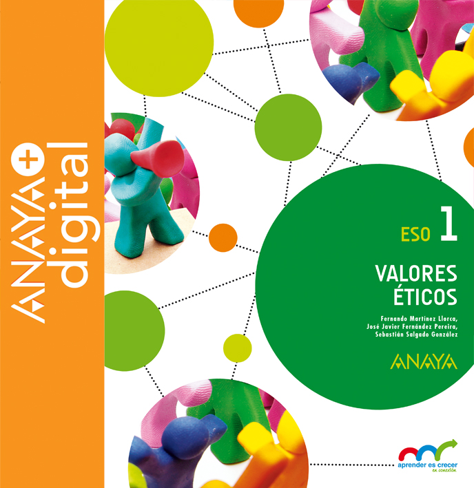 Portada del Libro Valores Éticos 1. ESO. Anaya + Digital