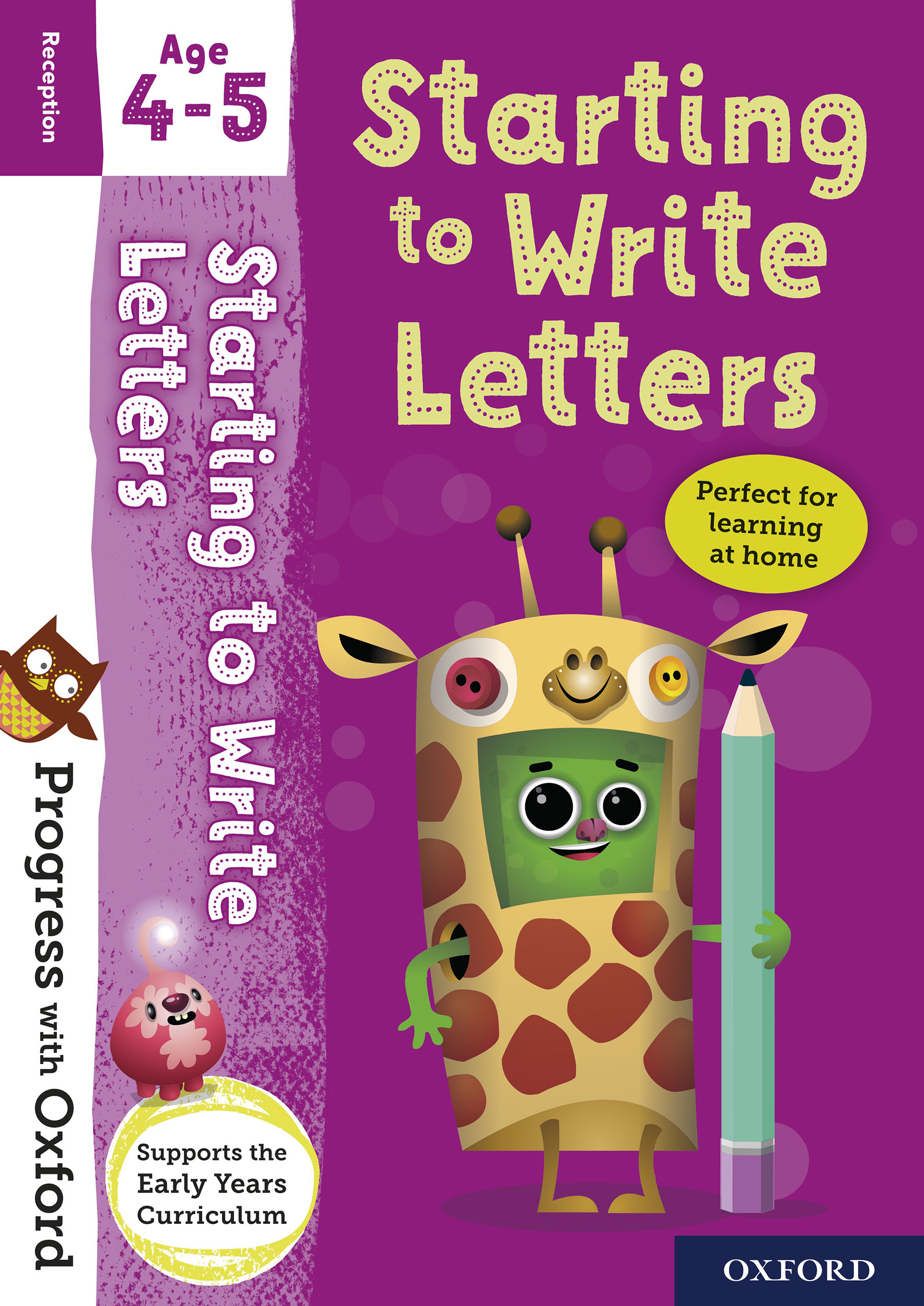 Book cover Progress with Oxford: Starting to write letters. Reception 4-5 years