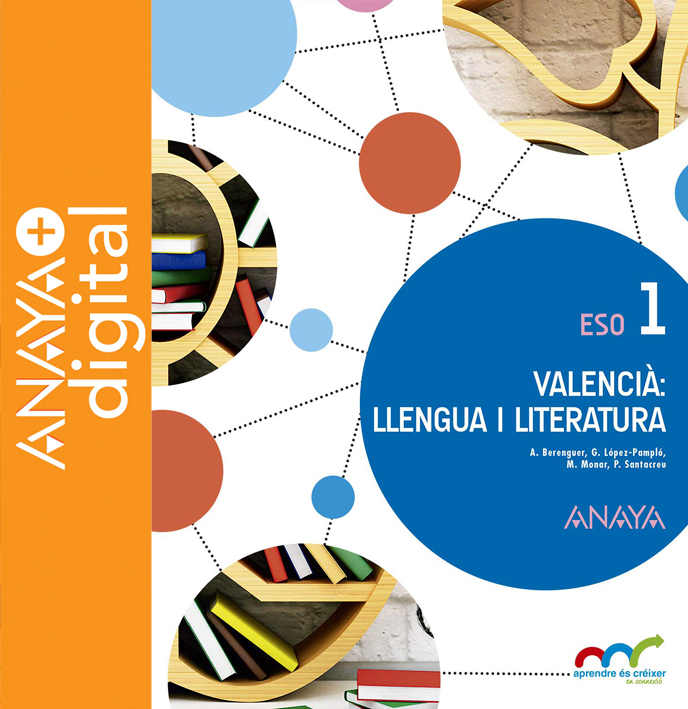 Portada del llibre Llengua i Literatura 1. ESO. Anaya + Digital