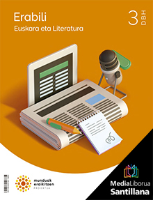 Book cover LM PLAT Ikaslea Euskara eta Literatura 3 DBH Munduak eraikitzen Zubia