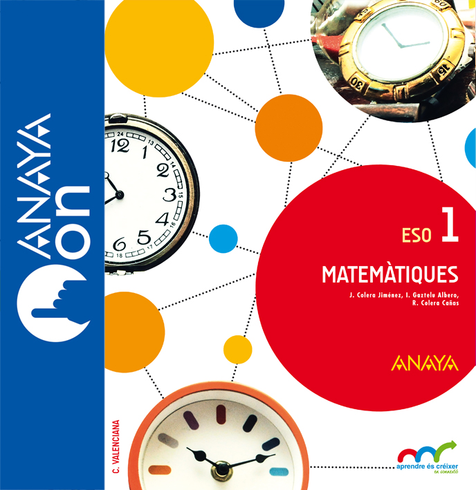 Book cover Matemàtiques 1º ESO Valencia ANAYA ON