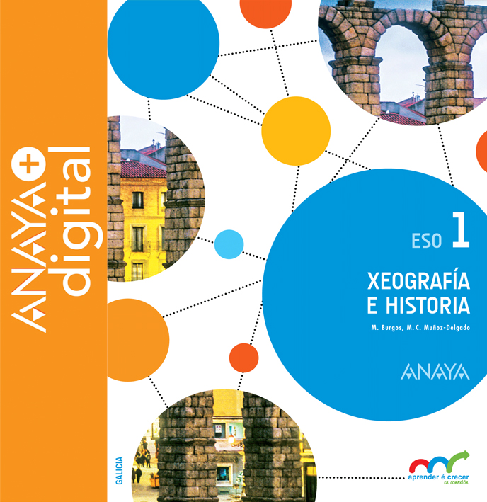 Portada do Libro Xeografia e Historia 1. ESO. Anaya + Digital