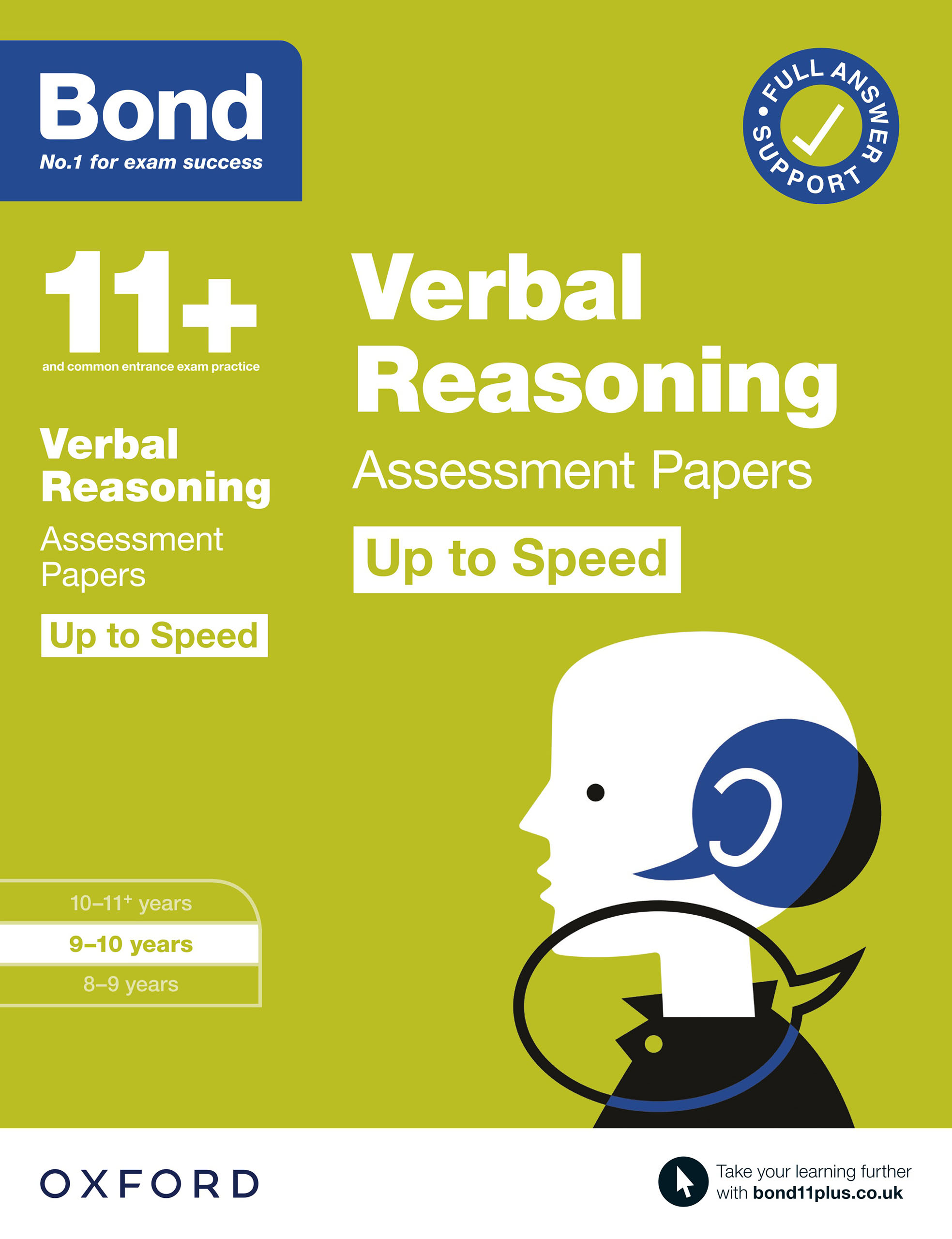 Book cover Verbal Reasoning Assessment Papers Up to Speed. 9-10 years.