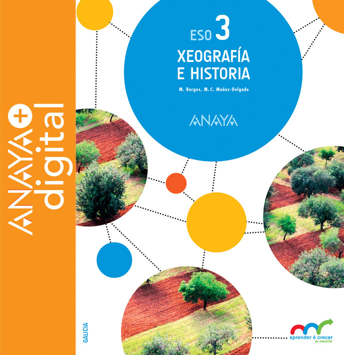 Portada do Libro Xeografía e Historia 3. ESO. Anaya + Digital