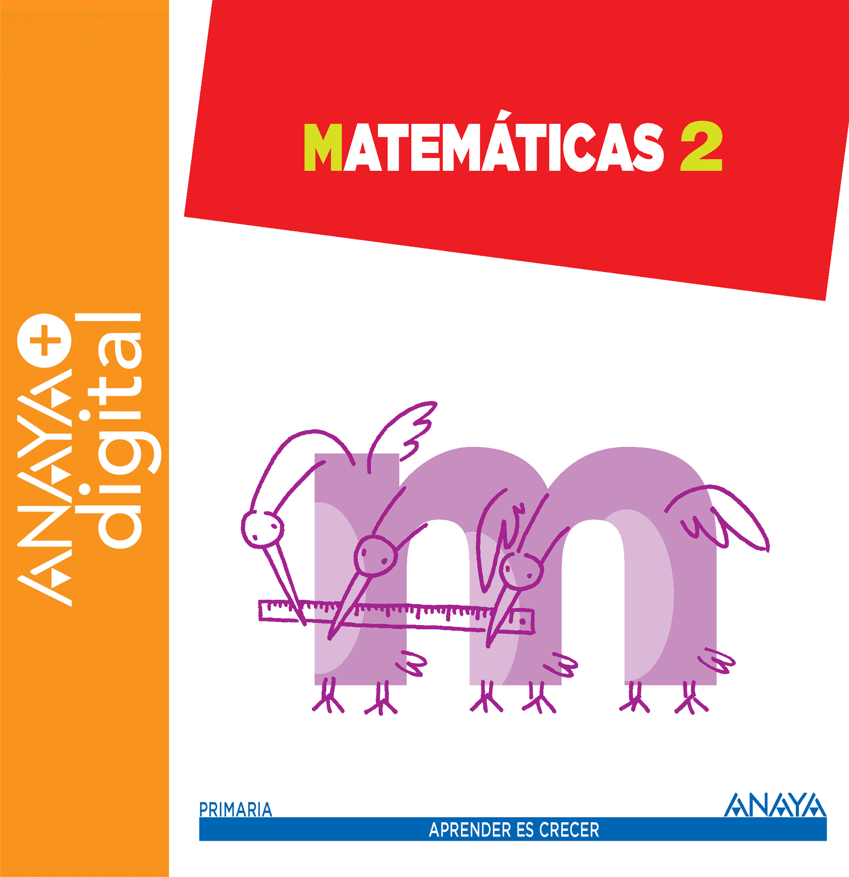 Portada del Libro Matemáticas 2. Primaria. Anaya + Digital