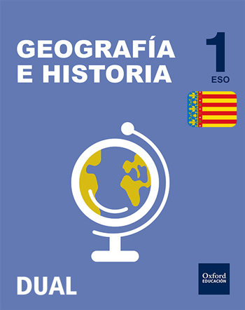 Book cover Geografía e Historia 1.º ESO DUAL Valencia