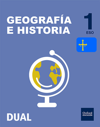 Book cover Geografía e Historia 1.º ESO DUAL Asturias