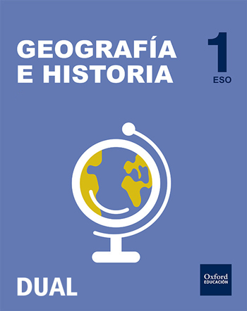 Book cover Geografía e Historia 1.º ESO DUAL (Extremadura, Ceuta y Melilla, Murcia)