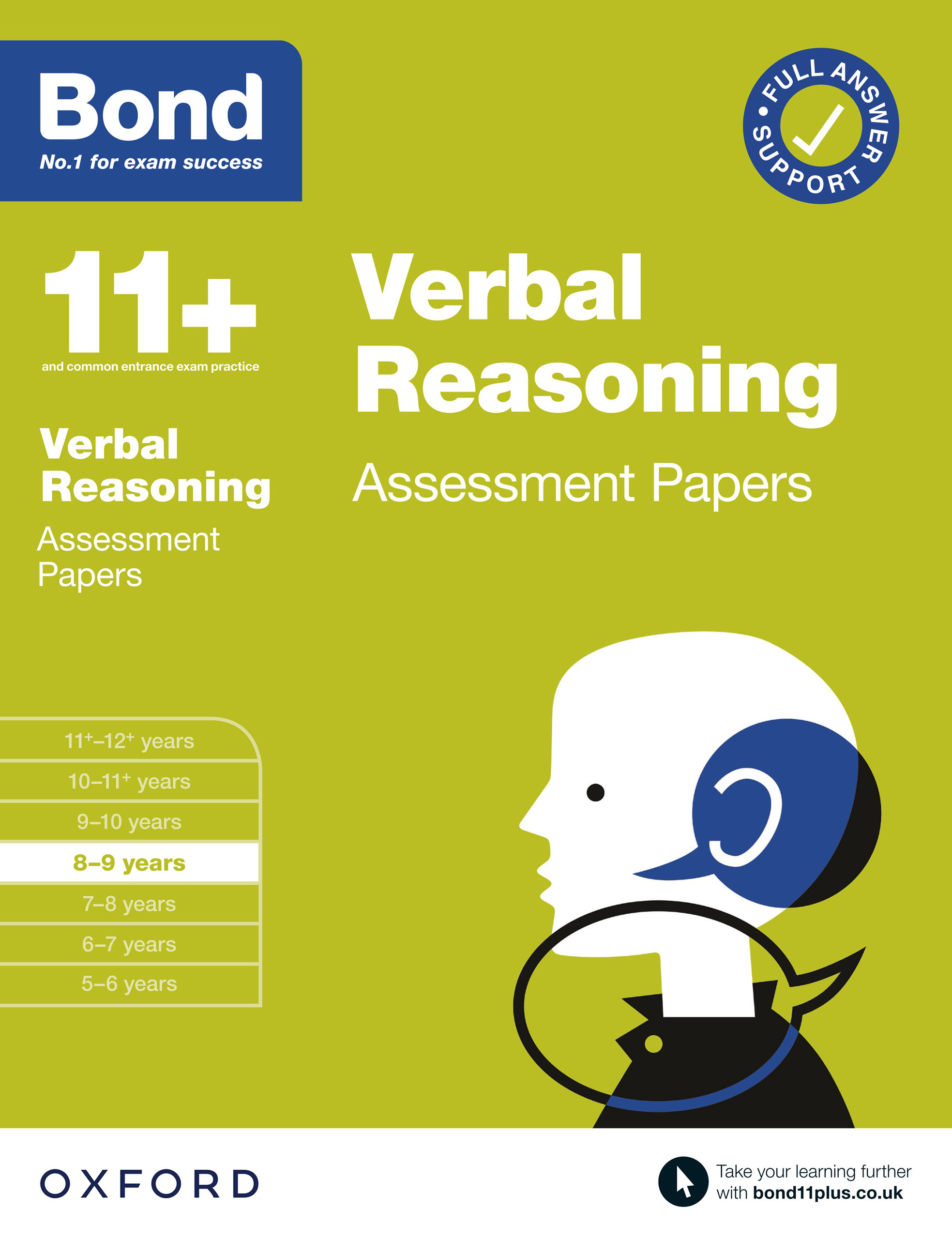 Book cover 11+ Verbal Reasoning: Assessment Papers. Book 8-9 years