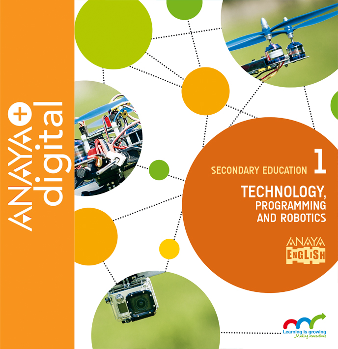 Book cover Technology, Programing and Robotics 1. Secondary. Anaya + Digital