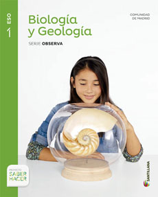 Book cover LM PLAT Alumno Biología y Geología Observa Comunidad de Madrid 1 ESO Saber Hacer