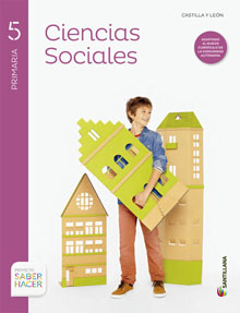 Book cover LM PLAT Alumno Ciencias Sociales Castilla y León 5 Primaria Saber Hacer