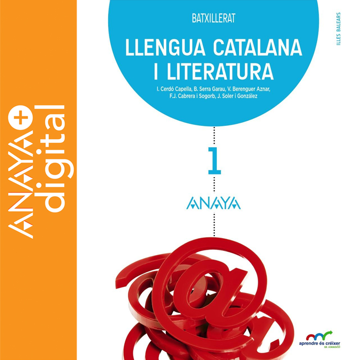 Portada del llibre Llengua Catalana i Literatura 1. Batxillerat. Anaya + Digital