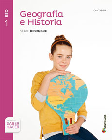 Book cover LM PLAT Alumno Geografía e Historia Descubre Cantabria 1 ESO Saber Hacer