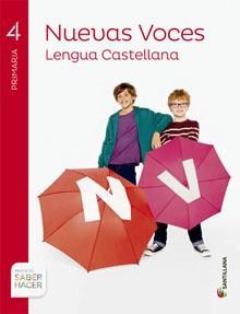 Book cover LM PLAT Alumno Lengua castellana Nuevas Voces 4 Primaria Saber Hacer