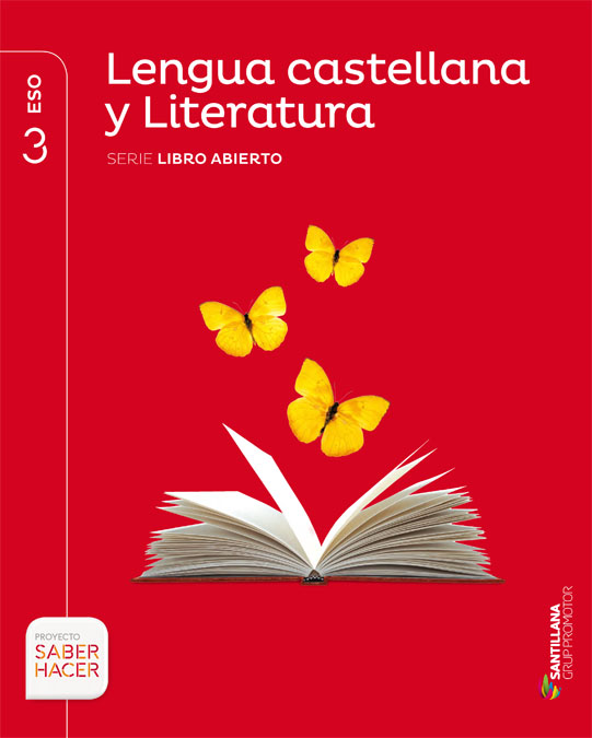 Book cover LM PLAT Alumno Lengua castellana y Literatura Libro Abierto 3 ESO Saber Fer Grup Promotor