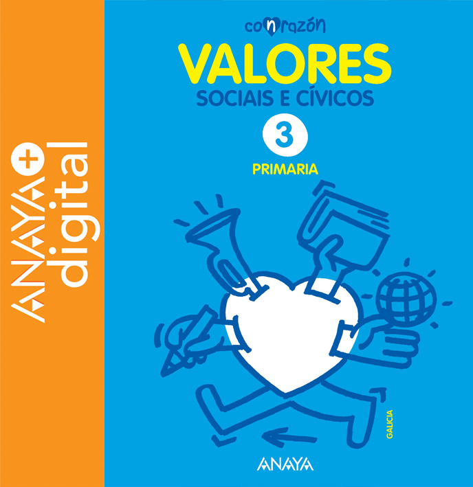 Book cover Valores Sociais e Cívicos 3º Con Razón Galicia ANAYA + Digital