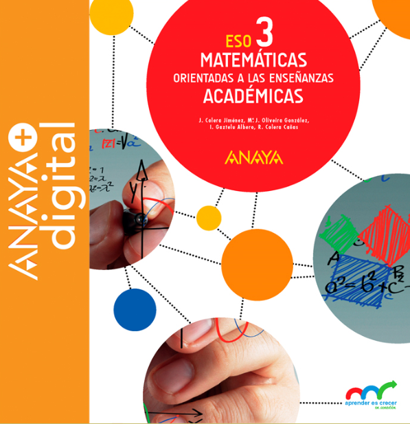 Portada del Libro Matemáticas orientadas a las Enseñanzas Académicas 3. ESO. Anaya + digital