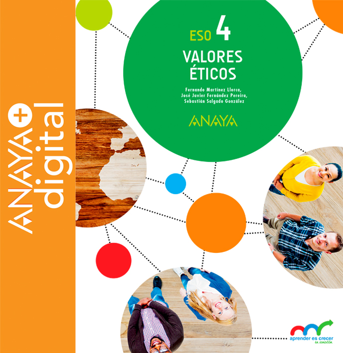 Portada del Libro Valores Éticos 4. ESO. Anaya + digital