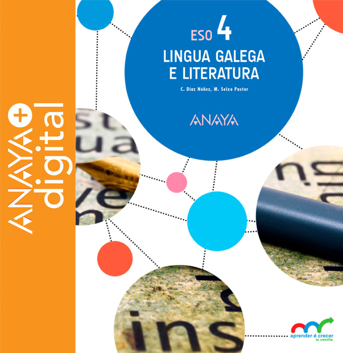 Portada do Libro Lingua Galega e Literatura 4. ESO. Anaya + digital