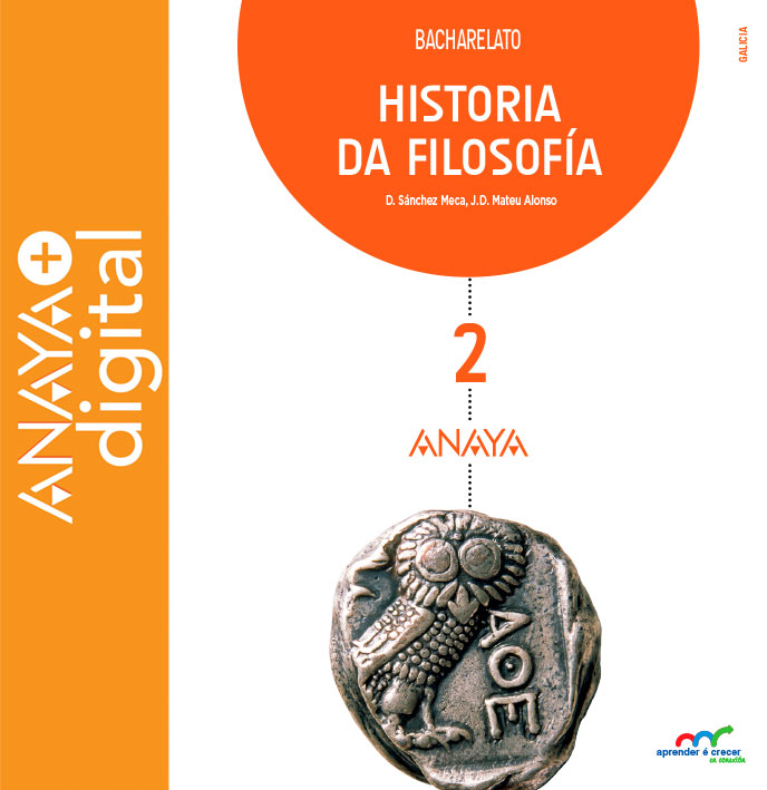 Portada do Libro Historia da Filosofía 2. Bacharelato. Anaya + digital