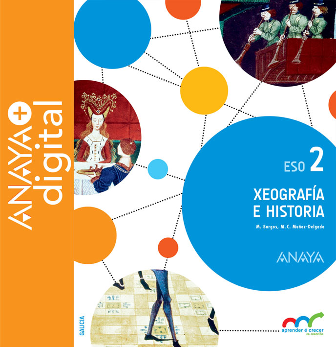 Portada do Libro Xeografía e Historia 2. ESO. Anaya + Digital